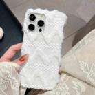 For iPhone 13 W-texture Plush TPU Phone Case(White) - 2