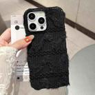 For iPhone 13 W-texture Plush TPU Phone Case(Black) - 2