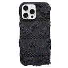 For iPhone 13 Pro W-texture Plush TPU Phone Case(Black) - 1