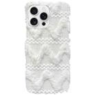 For iPhone 15 Pro W-texture Plush TPU Phone Case(White) - 1