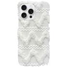 For iPhone 15 Pro Max W-texture Plush TPU Phone Case(White) - 1