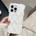 For iPhone 15 Pro Max W-texture Plush TPU Phone Case(White) - 2