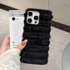 For iPhone 13 Pro Horizontal Striped Plush TPU Phone Case(Black) - 2