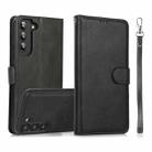 For Samsung Galaxy A54 5G Calf Texture 2 in 1 Detachable Magnetic Back Cover Leather Case(Black) - 1