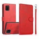 For Samsung Galaxy A81 Calf Texture 2 in 1 Detachable Magnetic Back Cover Leather Case(Red) - 1