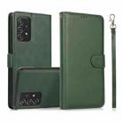 For Samsung Galaxy A73 5G Calf Texture 2 in 1 Detachable Magnetic Back Cover Leather Case(Green) - 1