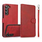 For Samsung Galaxy S23 5G Calf Texture 2 in 1 Detachable Magnetic Back Cover Leather Case(Red) - 1