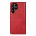 For Samsung Galaxy S22 Ultra 5G Calf Texture 2 in 1 Detachable Magnetic Back Cover Leather Case(Red) - 3