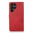 For Samsung Galaxy S23 Ultra 5G Calf Texture 2 in 1 Detachable Magnetic Back Cover Leather Case(Red) - 3