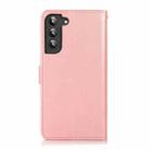 For Samsung Galaxy S23+ 5G Calf Texture 2 in 1 Detachable Magnetic Back Cover Leather Case(Rose Gold) - 3