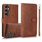 For Samsung Galaxy S24+ 5G Calf Texture 2 in 1 Detachable Magnetic Back Cover Leather Case(Brown) - 1