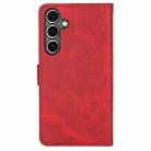 For Samsung Galaxy S24+ 5G Calf Texture 2 in 1 Detachable Magnetic Back Cover Leather Case(Red) - 3
