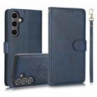 For Samsung Galaxy S24+ 5G Calf Texture 2 in 1 Detachable Magnetic Back Cover Leather Case(Blue) - 1