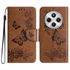 For Redmi 14C Butterfly Embossed Flip Leather Phone Case(Brown) - 1