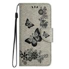 For Redmi 14C Butterfly Embossed Flip Leather Phone Case(Grey) - 2