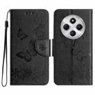 For Redmi 14C Butterfly Embossed Flip Leather Phone Case(Black) - 1