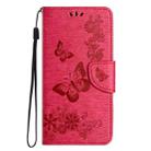 For Redmi Note 14 Pro+ 5G Butterfly Embossed Flip Leather Phone Case(Red) - 2