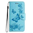 For Redmi Note 14 Pro+ 5G Butterfly Embossed Flip Leather Phone Case(Blue) - 2