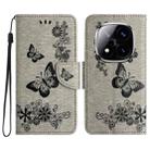 For Redmi Note 14 Pro+ 5G Butterfly Embossed Flip Leather Phone Case(Grey) - 1