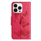 For Redmi Note 14 5G Butterfly Embossed Flip Leather Phone Case(Red) - 3