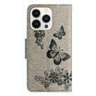 For Redmi Note 14 5G Butterfly Embossed Flip Leather Phone Case(Grey) - 3