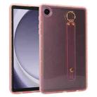 For Samsung Galaxy Tab A9 Wristband Holder PC Hybrid TPU Soft Tablet Case(Pink) - 1