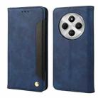 For Redmi 14C Skin Feel Splicing Leather Phone Case(Blue) - 1