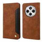 For Redmi 14C Skin Feel Splicing Leather Phone Case(Brown) - 1