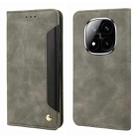 For Redmi Note 14 Pro+ 5G Skin Feel Splicing Leather Phone Case(Grey) - 1