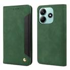 For Redmi Note 14 5G Skin Feel Splicing Leather Phone Case(Green) - 1