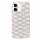 For iPhone 16 Dot Plush TPU Phone Case(White) - 1