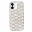 For iPhone 16 Plus Dot Plush TPU Phone Case(White) - 1