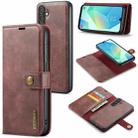 For Samsung Galaxy A16 5G DG.MING Crazy Horse Texture Detachable Magnetic Leather Case(Red) - 1