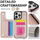 For iPhone 15 Pro Max Double Bckle Card Slot Full Coverage Phone Case with Cross-body Strap(Rose Gold) - 3