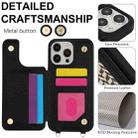 For iPhone 15 Pro Double Bckle Card Slot Full Coverage Phone Case with Cross-body Strap(Black) - 3