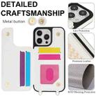 For iPhone 15 Pro Double Bckle Card Slot Full Coverage Phone Case with Cross-body Strap(White) - 3
