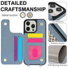 For iPhone 15 Pro Double Bckle Card Slot Full Coverage Phone Case with Cross-body Strap(Blue) - 3