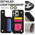 For iPhone 14 Pro Double Bckle Card Slot Full Coverage Phone Case with Cross-body Strap(Black) - 3