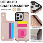 For iPhone 14 Pro Double Bckle Card Slot Full Coverage Phone Case with Cross-body Strap(Rose Gold) - 3