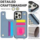 For iPhone 14 Pro Double Bckle Card Slot Full Coverage Phone Case with Cross-body Strap(Blue) - 3