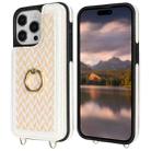 For iPhone 13 Pro Max Double Bckle Card Slot Full Coverage Phone Case with Cross-body Strap(White) - 2