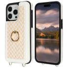 For iPhone 13 Pro Double Bckle Card Slot Full Coverage Phone Case with Cross-body Strap(White) - 2