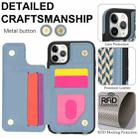 For iPhone 11 Pro Max Double Bckle Card Slot Full Coverage Phone Case with Cross-body Strap(Blue) - 3