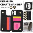 For iPhone 11 Double Bckle Card Slot Full Coverage Phone Case with Cross-body Strap(Black) - 3