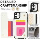 For iPhone 11 Double Bckle Card Slot Full Coverage Phone Case with Cross-body Strap(White) - 3