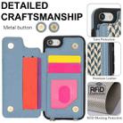 For iPhone 7 / 8 / SE 2020 2022 Double Bckle Card Slot Full Coverage Phone Case with Cross-body Strap(Blue) - 3