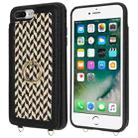 For iPhone 7 Plus / 8 Plus Double Bckle Card Slot Full Coverage Phone Case with Cross-body Strap(Black) - 2