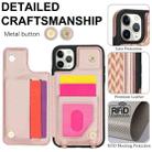 For iPhone 11 Pro Double Bckle Card Slot Full Coverage Phone Case with Cross-body Strap(Rose Gold) - 3