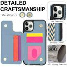 For iPhone 11 Pro Double Bckle Card Slot Full Coverage Phone Case with Cross-body Strap(Blue) - 3