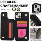 For iPhone 13 / 14 Double Bckle Card Slot Full Coverage Phone Case with Cross-body Strap(Black) - 3